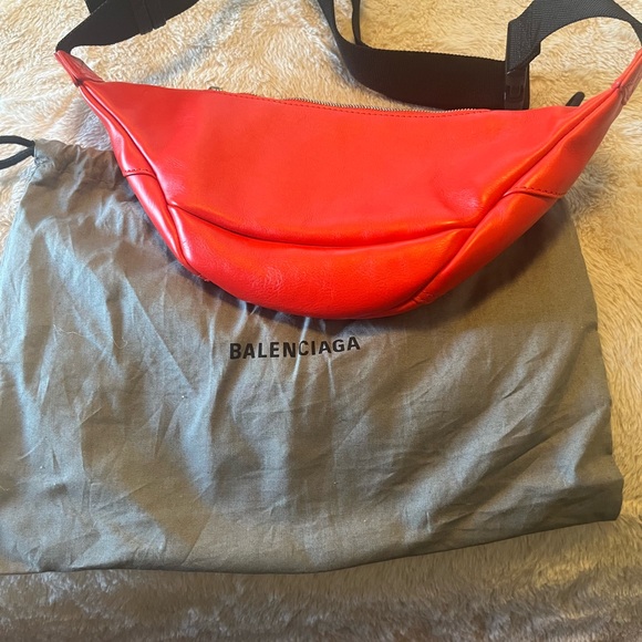 Balenciaga Red Leather Satchel - Picture 2 of 5